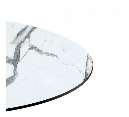 Επιφάνεια τραπεζιού Melody HPL λευκό μαρμάρου Φ60εκ πάχους 12mm Υλικό: HPL 215-000004