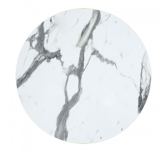 Επιφάνεια τραπεζιού Melody HPL λευκό μαρμάρου Φ60εκ πάχους 12mm Υλικό: HPL 215-000004
