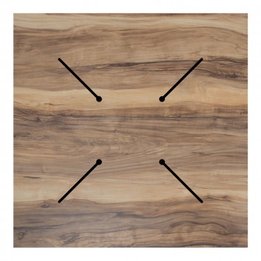 Επιφάνεια τραπεζιού Noble HPL καρυδί 69x69εκ πάχους 12mm Υλικό: HPL 215-000012