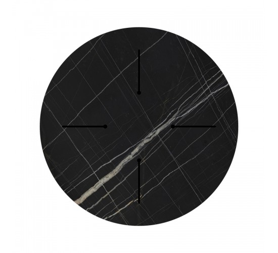 Επιφάνεια τραπεζιού Relian HPL μαύρο όψη μαρμάρου Φ60εκ πάχους 12mm Υλικό: HPL 215-000054