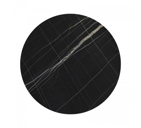 Επιφάνεια τραπεζιού Relian HPL μαύρο όψη μαρμάρου Φ60εκ πάχους 12mm Υλικό: HPL 215-000054