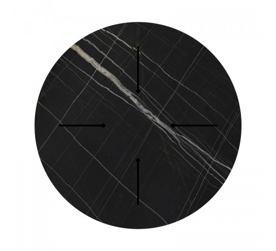 Επιφάνεια τραπεζιού Relian HPL μαύρο όψη μαρμάρου Φ69εκ πάχους 12mm Υλικό: HPL 215-000055