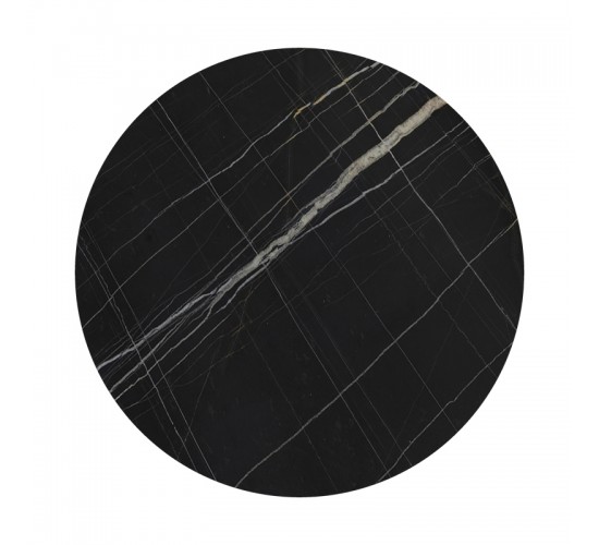 Επιφάνεια τραπεζιού Relian HPL μαύρο όψη μαρμάρου Φ69εκ πάχους 12mm Υλικό: HPL 215-000055