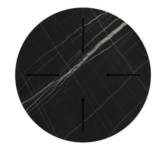 Επιφάνεια τραπεζιού Relian HPL μαύρο όψη μαρμάρου Φ80εκ πάχους 12mm Υλικό: HPL 215-000056