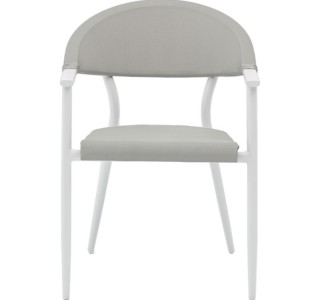 Πολυθρόνα Pino αλουμίνιο λευκό-textilene γκρι Υλικό: TEXTILE 2x1 - ALUMINUM Dia.28xT1.5mm. 216-000002