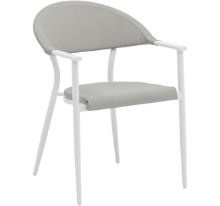 Πολυθρόνα Pino αλουμίνιο λευκό-textilene γκρι Υλικό: TEXTILE 2x1 - ALUMINUM Dia.28xT1.5mm. 216-000002