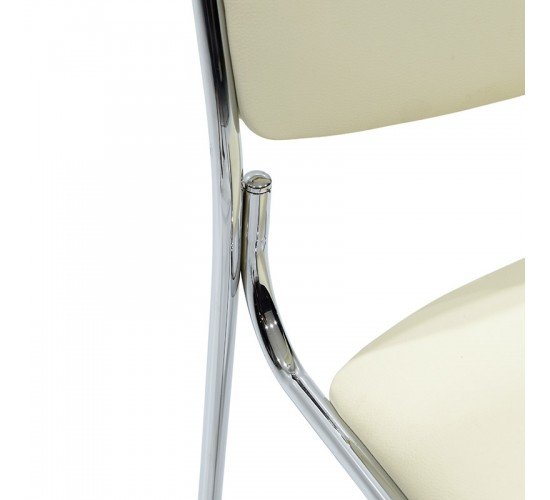 Καρέκλα επισκέπτη Asher με PVC χρώμα λευκό Υλικό: METAL - PVC - TUBE D19x0.8MM 217-000029