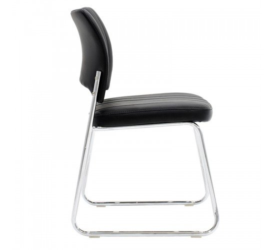 Καρέκλα επισκέπτη Amelia PU μαύρο-πόδι χρωμίου Υλικό: METAL - PVC - TUBE D19x0.8MM 217-000030