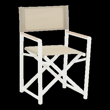 Πολυθρόνα σκηνοθέτη Mabu λευκό αλουμίνιο 56x48x86εκ Υλικό: ALUMINUM 218-000009