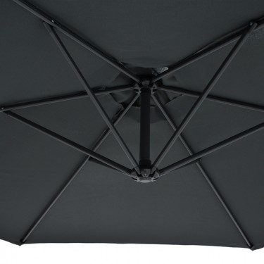 Ομπρέλα με βάση Jiopel μονοκόμματος ιστός αλουμίνιο-ύφασμα μπεζ-γκρι Φ3m Υλικό: 40%  aluminium 40%  steel 19%  polyester 1%  plastic 218-000015