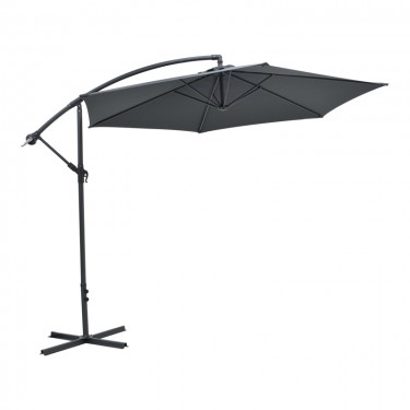 Ομπρέλα με βάση Jiopel μονοκόμματος ιστός αλουμίνιο-ύφασμα μπεζ-γκρι Φ3m Υλικό: 40%  aluminium 40%  steel 19%  polyester 1%  plastic 218-000015