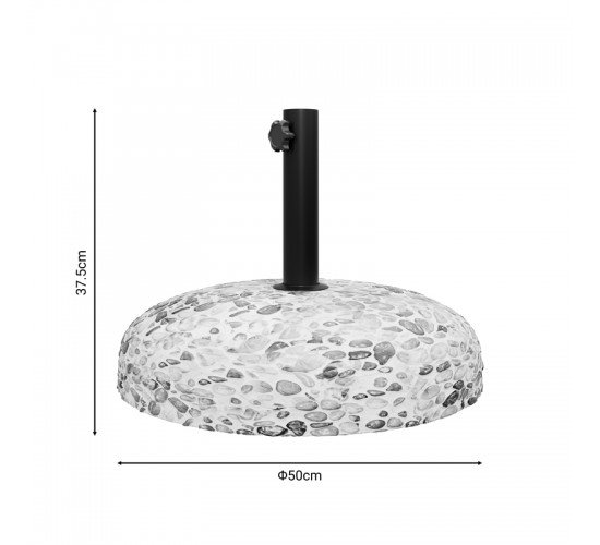 Βάση ομπρέλας Breezy τσιμέντο ψηφιδωτή 35kg Φ50εκ Υλικό: 70%  concrete 29%  steel 1%  pp 218-000022
