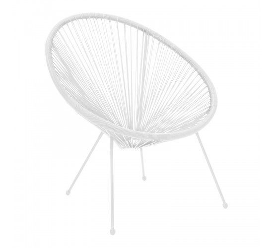 Πολυθρόνα Acapulco μεταλλο-pe rattan σε λευκή απόχρωση 68.5x74.5x84εκ Υλικό: 80%  Steel 20%  Polyester 218-000027