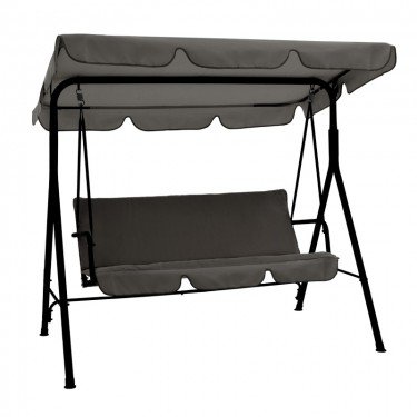 Κούνια κήπου Globo μέταλλο μαύρο-ύφασμα γκρι 170x110x153εκ Υλικό: METAL - POLYESTER 219-000010
