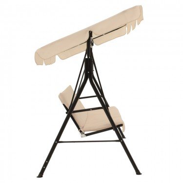 Κούνια κήπου Globo μέταλλο μαύρο-ύφασμα μπεζ 170x110x153εκ Υλικό: METAL - POLYESTER 219-000011