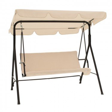 Κούνια κήπου Globo μέταλλο μαύρο-ύφασμα μπεζ 170x110x153εκ Υλικό: METAL - POLYESTER 219-000011