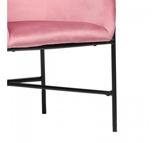 Πολυθρόνα Julia βελούδο ροζ 61x57x74εκ Υλικό: FABRIC - WOOD - METAL 222-000018