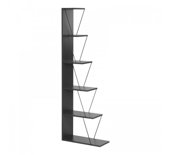 Βιβλιοθήκη mini Tars ανθρακί-μαύρο 50x22x150εκ Υλικό: E1 MELAMINE PB BOARD M16. METAL 225-000027 Βιβλιοθήκη mini Tars ανθρακί-μαύρο 50x22x150εκ Υλικό: E1 MELAMINE PB BOARD M16. METAL 225-000027