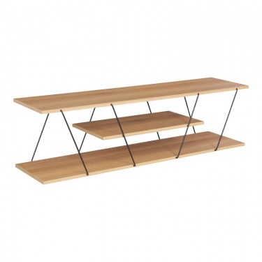 Έπιπλο τηλεόρασης Tars sonoma-μαύρο 120x30x33εκ Υλικό: E1 MELAMINE PB BOARD M16. METAL 225-000029