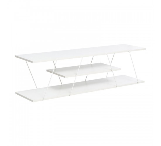 Έπιπλο τηλεόρασης Tars λευκό 120x30x33εκ Υλικό: E1 MELAMINE PB BOARD M16. METAL 225-000031 Έπιπλο τηλεόρασης Tars λευκό 120x30x33εκ Υλικό: E1 MELAMINE PB BOARD M16. METAL 225-000031