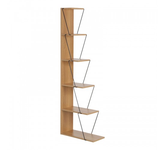 Βιβλιοθήκη mini Tars sonoma-μαύρο 130x22x146εκ Υλικό: E1 MELAMINE PB BOARD M16. METAL 225-000040 Βιβλιοθήκη mini Tars sonoma-μαύρο 130x22x146εκ Υλικό: E1 MELAMINE PB BOARD M16. METAL 225-000040