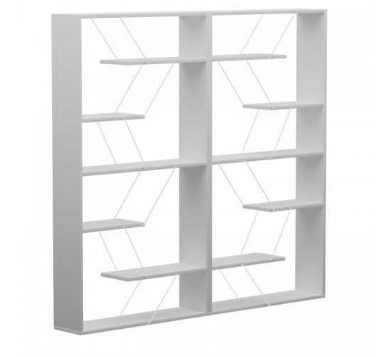 Βιβλιοθήκη Tars γκρι-λευκό 168x24x157εκ Υλικό: E1 MELAMINE PB BOARD M16. METAL 225-000045 Βιβλιοθήκη Tars γκρι-λευκό 168x24x157εκ Υλικό: E1 MELAMINE PB BOARD M16. METAL 225-000045
