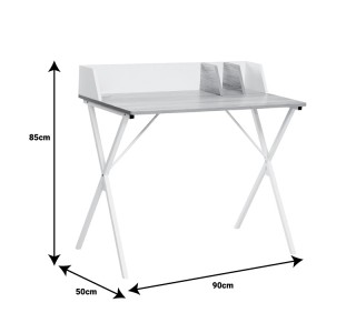 Γραφείο εργασίας Zervan μελαμίνη σε φυσική-μαύρη απόχρωση 90x50x85εκ Υλικό: MELAMINE - METAL 15MM 225-000048