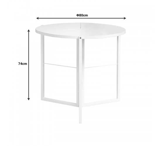 Τραπέζι Talen σε λευκή απόχρωση Φ80x74εκ Υλικό: METAL - PB - MELAMINE 225-000059 Τραπέζι Talen σε λευκή απόχρωση Φ80x74εκ Υλικό: METAL - PB - MELAMINE 225-000059
