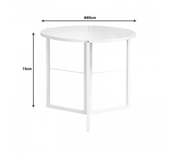Τραπέζι Talen σε λευκή απόχρωση Φ80x74εκ Υλικό: METAL - PB - MELAMINE 225-000059 Τραπέζι Talen σε λευκή απόχρωση Φ80x74εκ Υλικό: METAL - PB - MELAMINE 225-000059