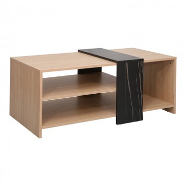 Τραπέζι σαλονιού Cozeto σε φυσική απόχρωση με όψη μαρμάρου 100x53x41.5εκ Υλικό: PARTICLE BOARD - MELAMINE 15MM 225-000066