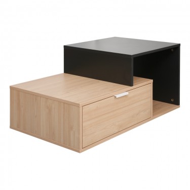 Τραπέζι σαλονιού Vople σε φυσική με ανθρακί απόχρωση 90x50x40εκ Υλικό: PARTICLE BOARD - MELAMINE 15MM 225-000071