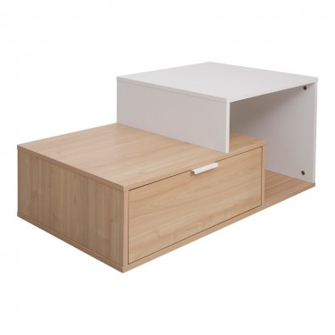 Τραπέζι σαλονιού Vople σε φυσική-λευκή απόχρωση 90x50x40εκ Υλικό: PARTICLE BOARD - MELAMINE 15MM 225-000072