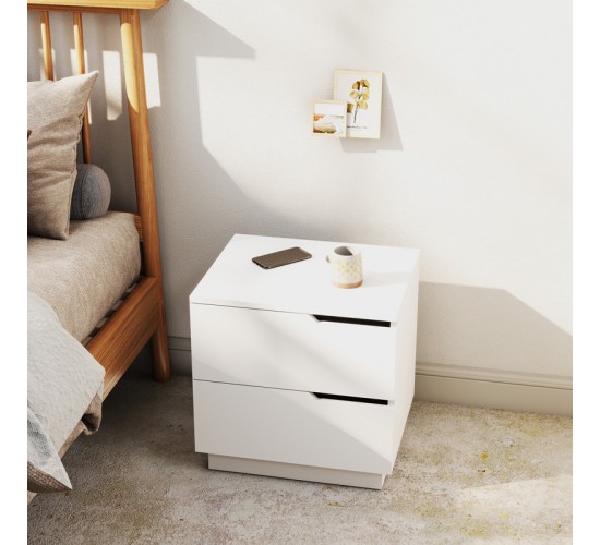 Κομοδίνο Verena I σε λευκή απόχρωση 48x40x48εκ 225-000079