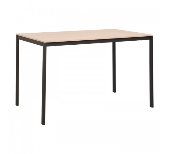 Τραπέζι Faragio μέταλλο σε φυσική απόχρωση με μαύρα μεταλλικά πόδια 120x75x75εκ 225-000082