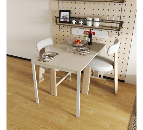 Τραπέζι Faragio μέταλλο σε μπεζ απόχρωση με γκρι μεταλλικά πόδια 120x75x75εκ 225-000083