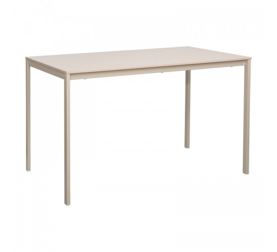 Τραπέζι Faragio μέταλλο σε μπεζ απόχρωση με γκρι μεταλλικά πόδια 120x75x75εκ 225-000083