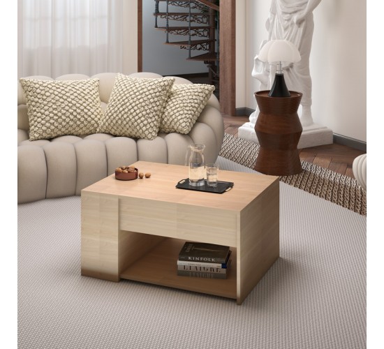 Τραπέζι σαλονιού Aravis πολυμορφικό σε φυσική απόχρωση 80x60x42εκ 225-000085