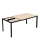Τραπέζι Extento επεκτεινόμενο σε φυσική απόχρωση με μαύρα μεταλλικά πόδια 120-180x74x75εκ Υλικό: PB  MELAMINE  METAL FRAME 225-000086