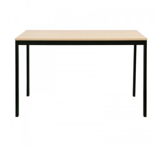 Τραπέζι Extento επεκτεινόμενο σε φυσική απόχρωση με μαύρα μεταλλικά πόδια 120-180x74x75εκ Υλικό: PB  MELAMINE  METAL FRAME 225-000086