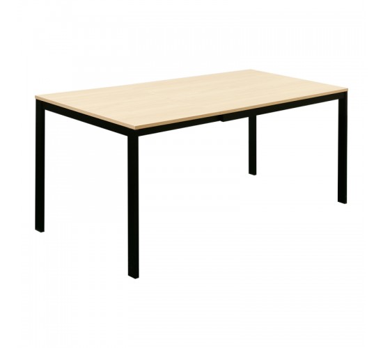 Τραπέζι Extento επεκτεινόμενο σε φυσική απόχρωση με μαύρα μεταλλικά πόδια 120-180x74x75εκ Υλικό: PB  MELAMINE  METAL FRAME 225-000086