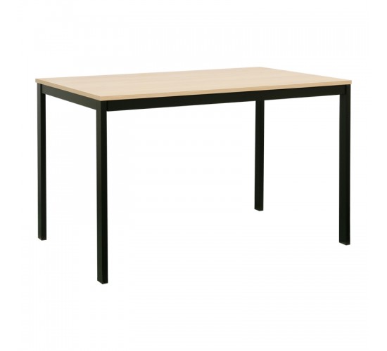 Τραπέζι Extento επεκτεινόμενο σε φυσική απόχρωση με μαύρα μεταλλικά πόδια 120-180x74x75εκ Υλικό: PB  MELAMINE  METAL FRAME 225-000086