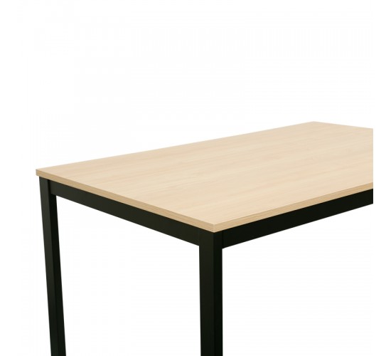 Τραπέζι Extento επεκτεινόμενο σε φυσική απόχρωση με μαύρα μεταλλικά πόδια 120-180x74x75εκ Υλικό: PB  MELAMINE  METAL FRAME 225-000086