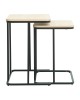 Βοηθητικα τραπέζια Dunest σε φυσική απόχρωση-μαύρα μεταλλικά πόδια 54x40x60εκ Υλικό: PB  MELAMINE  METAL FRAME 225-000087