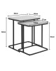 Βοηθητικα τραπέζια Dunest σε φυσική απόχρωση-μαύρα μεταλλικά πόδια 54x40x60εκ Υλικό: PB  MELAMINE  METAL FRAME 225-000087