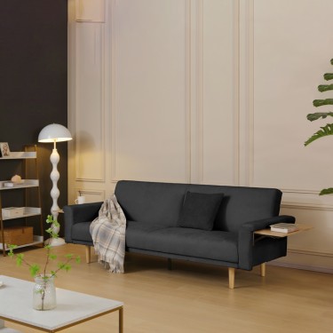 Καναπες-κρεβάτι Flexo υφασμα ανθρακί 220x84.5x82εκ Υλικό: PB  MELAMINE Soliwood feet foam with fabric 225-000089