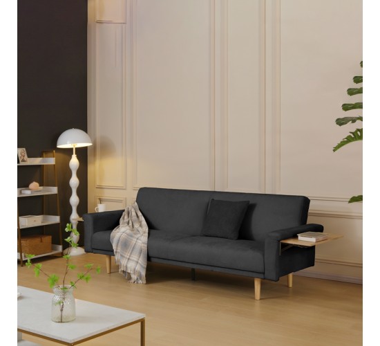 Καναπες-κρεβάτι Flexo υφασμα ανθρακί 220x84.5x82εκ Υλικό: PB  MELAMINE Soliwood feet foam with fabric 225-000089