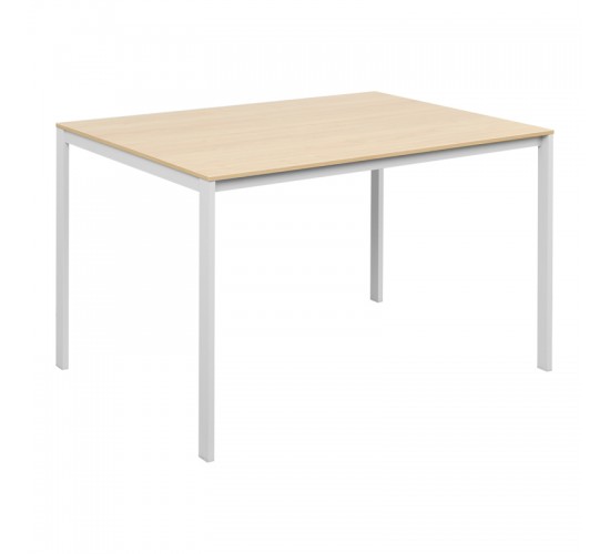 Τραπέζι Faragio σε φυσική απόχρωση-λευκά μεταλλικά πόδια 120x75x75εκ Υλικό: PB  MELAMINE  METAL FRAME 225-000090