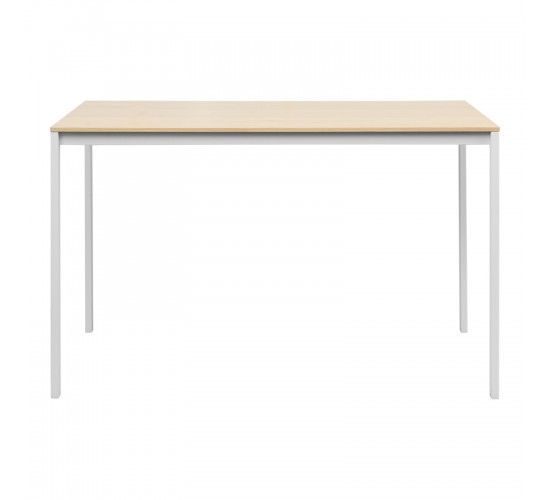 Τραπέζι Faragio σε φυσική απόχρωση-λευκά μεταλλικά πόδια 120x75x75εκ Υλικό: PB  MELAMINE  METAL FRAME 225-000090
