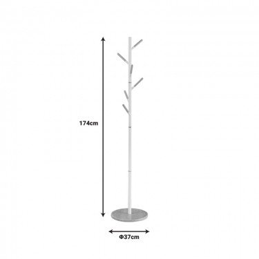 Καλόγερος ρούχων Ponziele μέταλλο σε λευκή απόχρωση Φ37x174εκ Υλικό: METAL - PP 226-000026