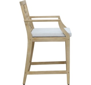 Σκαμπό μπαρ Amalfi μασίφ ξύλο ακακίας-μπεζ ύφασμα 59x63.5x104.9εκ Υλικό: ACACIA 228-000040